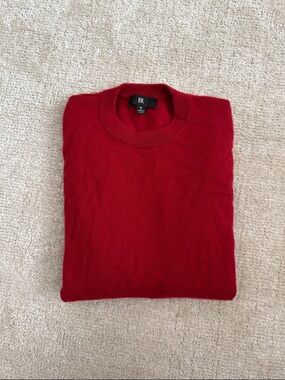 Banana Republic Red Cashmere Crewneck Sweater